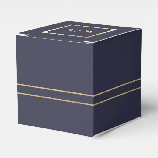Bleu Marine | Ballotins de mariage Gold Elegant (Verso)
