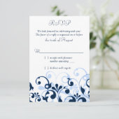 Bleu marine Bleu pâle Blanc Floral abstrait RSVP (Debout devant)