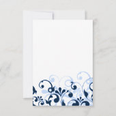 Bleu marine Bleu pâle Blanc Floral abstrait RSVP (Dos)