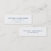 Bleu marine de carte nominative d'insertion (Devant / Derrière)