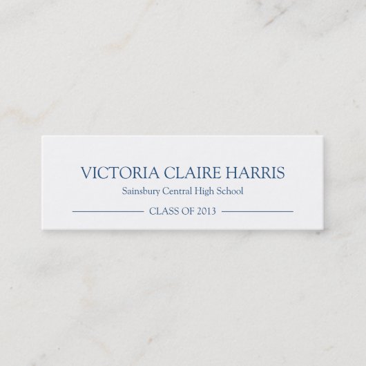 Bleu marine de carte nominative d'insertion (Devant)