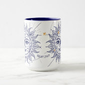 Bleu marine de Sun et tasse célestes d'étoile d'or (Centre)