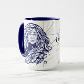 Bleu marine de zodiaque de Vierge et tasse de (Devant gauche)