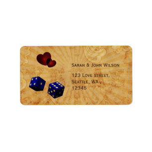bleu marine dés Vintage Vegas adresse étiquettes