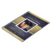 Bleu marine élégant et livre d'invité commémoratif (Côté gauche)