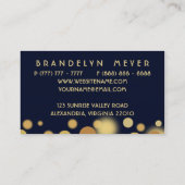 Bleu marine et carte de visite de points de Bokeh (Dos)