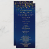 Bleu marine et confettis dorés - Programme (Devant / Derrière)
