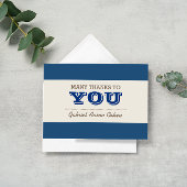 Bleu marine et note de Merci d'argent