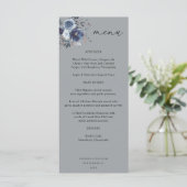 Bleu & Marine Floral Haut Menu - Gris (Debout devant)