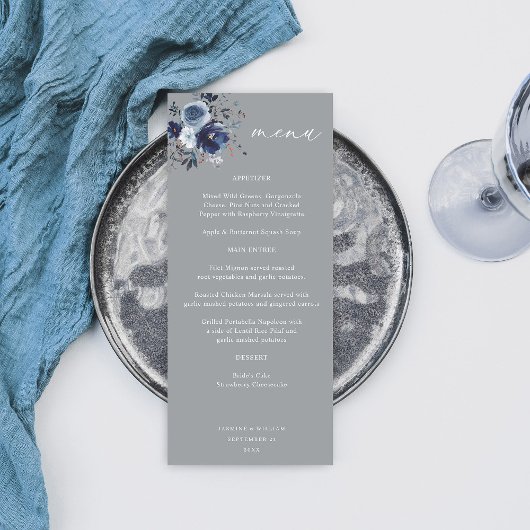Bleu & Marine Floral Haut menu - gris 2