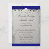 Bleu marine gris élégant de faire-part de mariage (Dos)