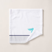 Bleu marine gris marine Turquoise blanc blanc côti (Gant de toilette)