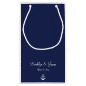 Bleu Marine Mariage nautique Sacs cadeaux Petits (Dos)