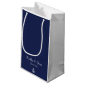 Bleu Marine Mariage nautique Sacs cadeaux Petits (Dos Angle)