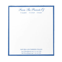 Bleu Marine Moderne Des Parents Du Bloc-Notes