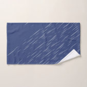 Bleu marine pluie, motif rayures (Serviette à main)