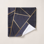 Bleu marine triangles dorés géométrique élégant ra (Gant de toilette)