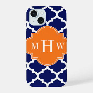Bleu marine Wt Chevron Citrouille Quatrefoil 3 Mon