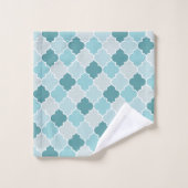Bleu Marocain Trellis, Lattes, Quatrefoil (Gant de toilette)