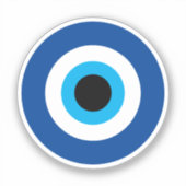 Bleu Mati Evil OEil charme vinyle rond sticker (Recto)