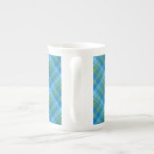 Bleu Matin Gloire Plaid Bone Chine Coffee Mug (Dos)