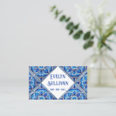 Bleu méditerranéen carte de visite (Debout devant)