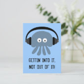 Bleu méduse GETTIN IN IT carte postale (Debout devant)