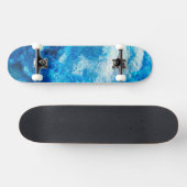 Bleu Mer Eau Abstraite Planche de Skateboard (Horz)