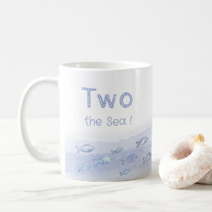 Bleu mer poisson garçon's 2e anniversaire mug