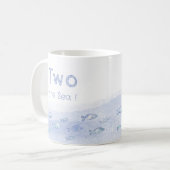 Bleu mer poisson garçon's 2e anniversaire mug (Devant gauche)