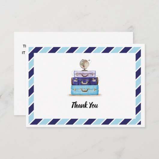 Bleu Merci Voyage Thème Douche (Devant / Derrière)