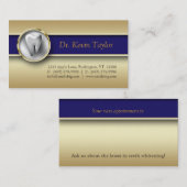 Bleu métallique d'or molaire dentaire de carte de (Devant / Derrière)