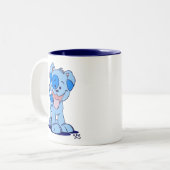 Bleu mignon caricature Chiot Mug (Devant gauche)