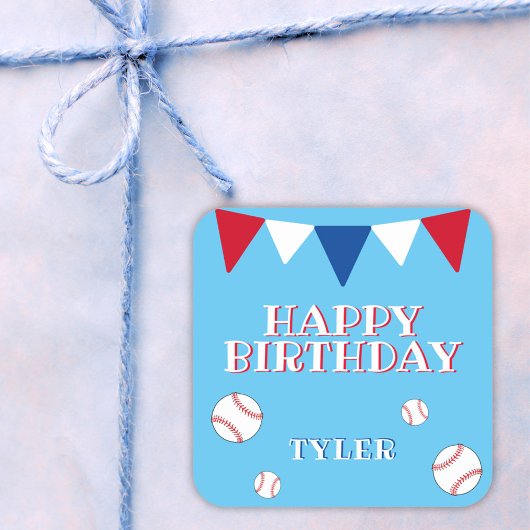 Bleu mignon Kids Boy Baseball Anniversaire Sticker