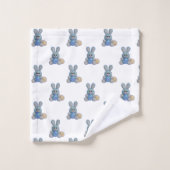 Bleu mignon lapin de Pâques (Gant de toilette)