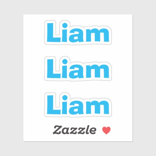 Bleu mignon Nom d'amusement Sticker (Feuille)