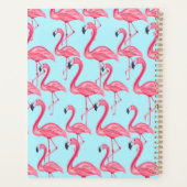 Bleu mignon rose Été Peint Flamingo Motif Bleu (Dos)
