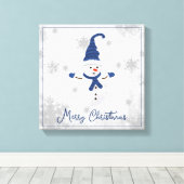 Bleu mignon toile Snowman (Insitu (Plancher de Bois))