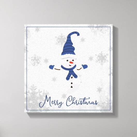 Bleu mignon toile Snowman (Recto)