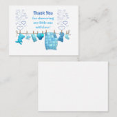 Bleu mignon Vêtements bébé Merci Cartes (Devant / Derrière)