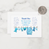 Bleu mignon Vêtements bébé Merci Cartes (Devant/Arrière en situation)