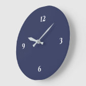 Bleu minimaliste grande horloge (Angle)