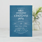 Bleu moche Sweat Noël Fête Invitation (Debout devant)