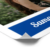 Bleu moderne bloc photo poster de graduation (Coin)