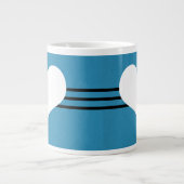 Bleu moderne Coeur Jumbo Mug (Devant)