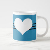 Bleu moderne Coeur Jumbo Mug (Droite)