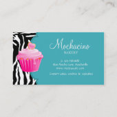 Bleu moderne de zèbre de petit gâteau de carte de (Dos)