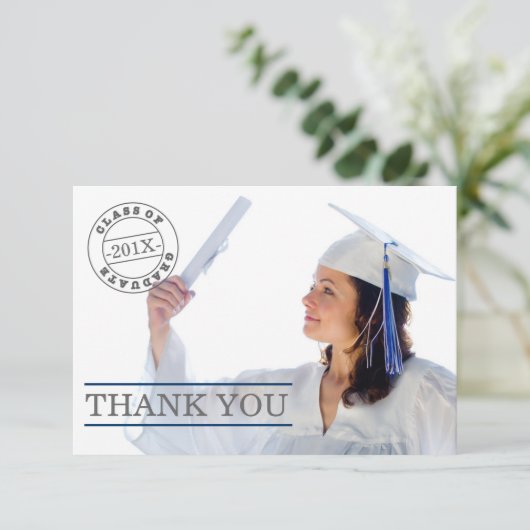 Bleu moderne du Merci | d'obtention du diplôme de (Debout devant)