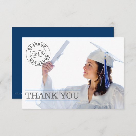 Bleu moderne du Merci | d'obtention du diplôme de (Devant / Derrière)