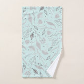 Bleu moderne et botanique de l'époque (Serviette à main)